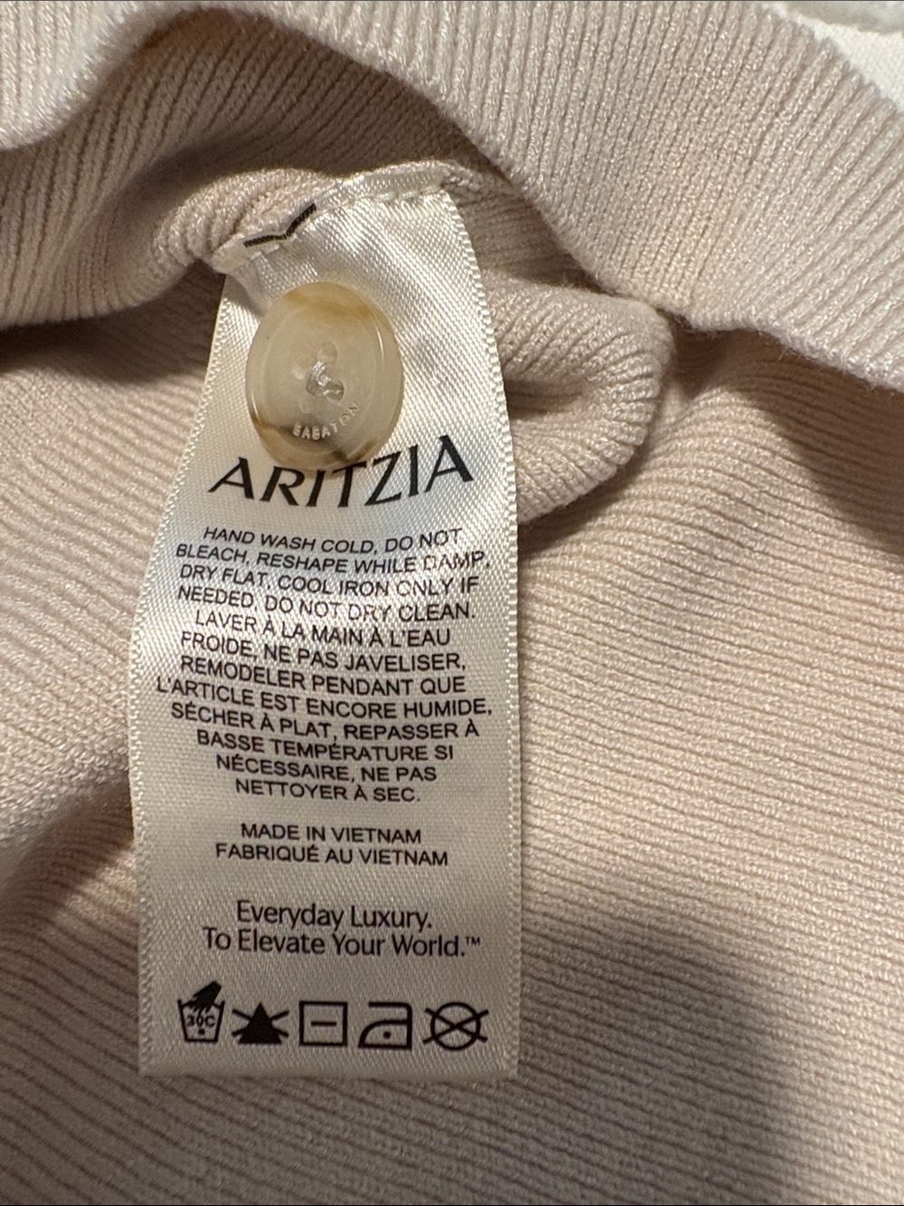 Aritzia Babaton Light Cream V-Neck Button-Front Cardigan - Picture 6 of 7